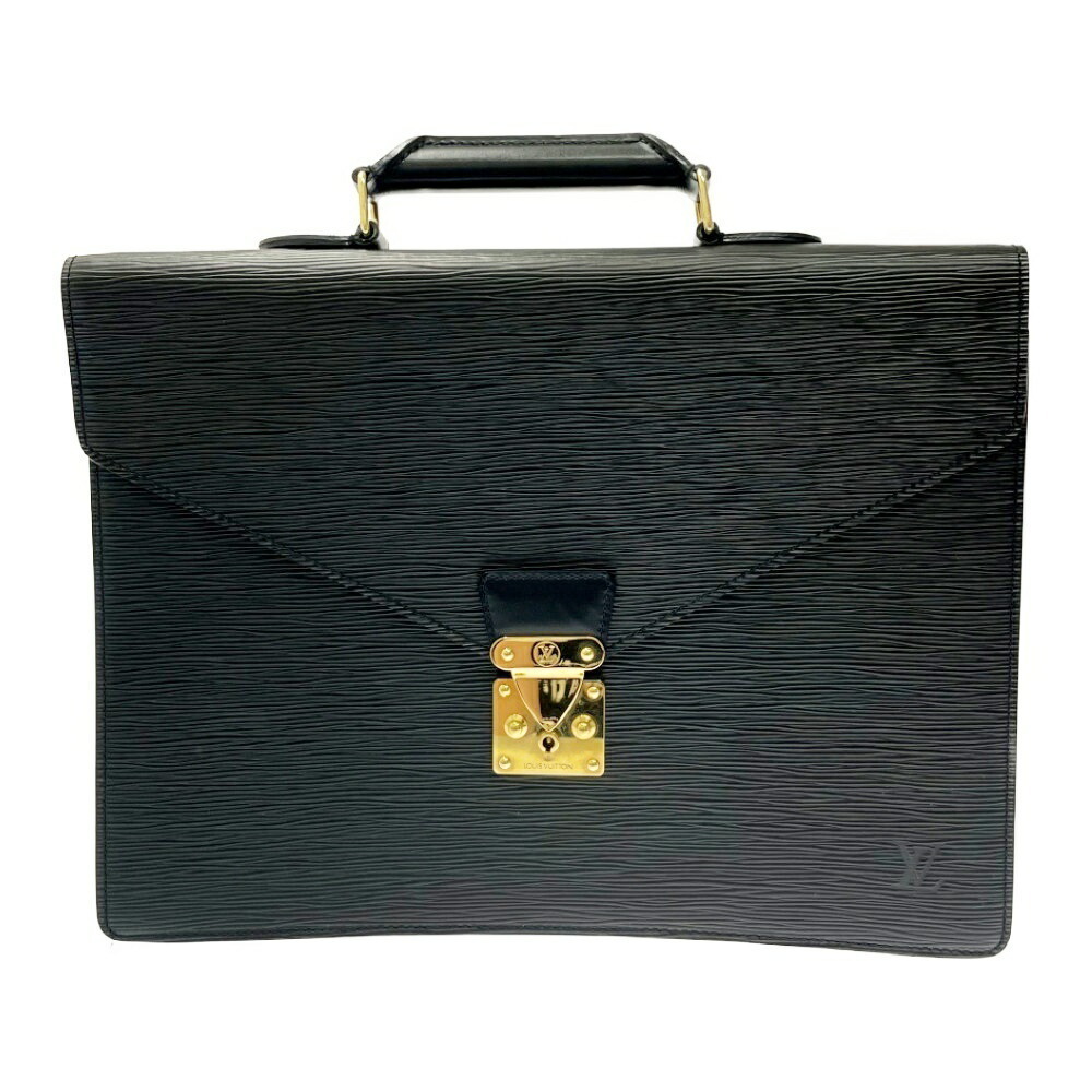 LOUIS VUITTON Epi Leather Serviette Conseiller Business Bag Black